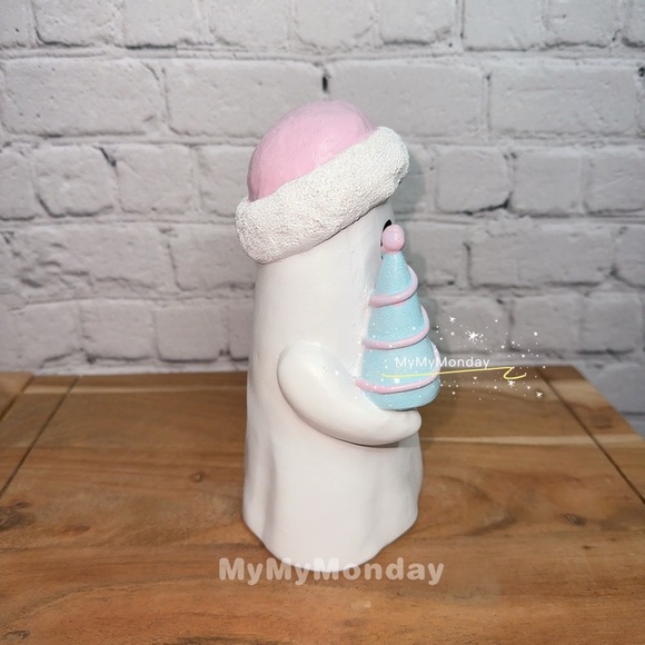 Christmas Ghost with Pink Beanie and Tree - Picture 4 of 4